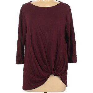 Gibson Size M Pullover Sweater Burgundy with knotted front